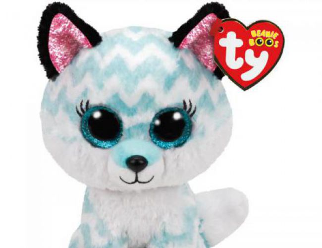 TY BEANIE BOOS MEDIUM - ATLAS AQUA CHEVRON FOX