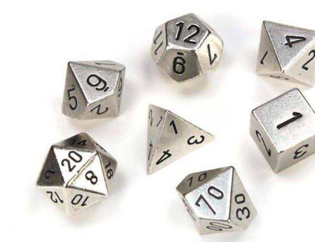 CHX DICE SOLID METAL 27021 - SILVER (7+1 DIE SET)