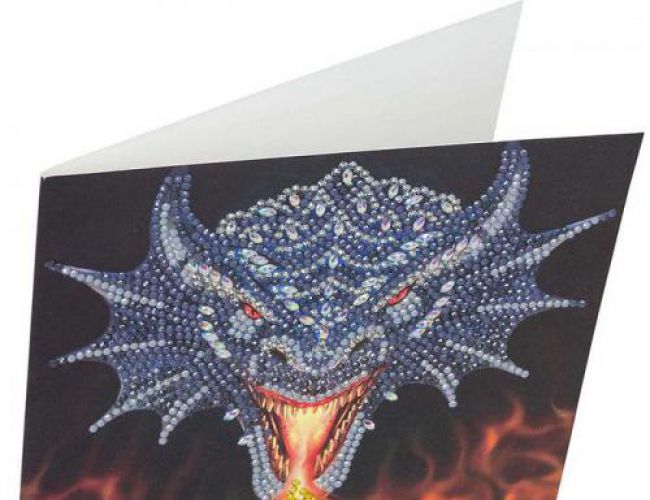 CRYSTAL ART CARD KIT - DRAGON FIRE HEAD