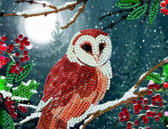 CRYSTAL ART CARD KIT - BARN OWL