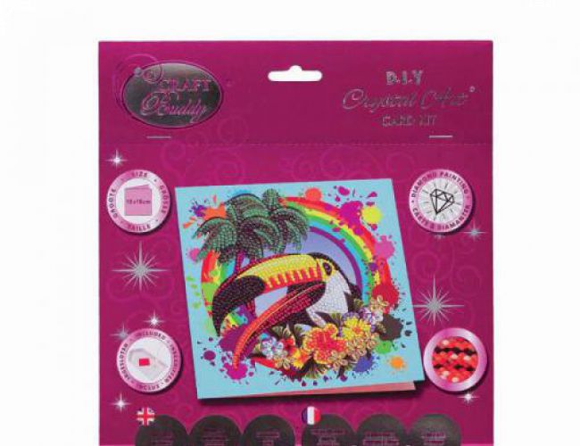 CRYSTAL ART CARD KIT - RAINBOW TOUCAN