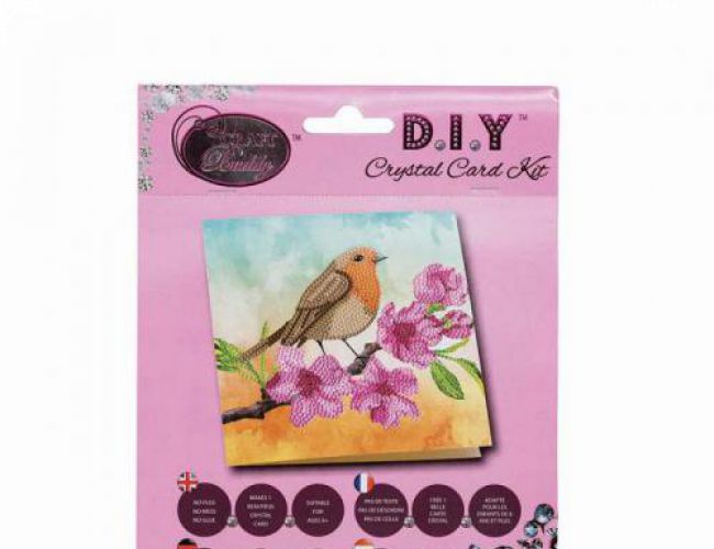 CRYSTAL ART CARD KIT - ROBIN