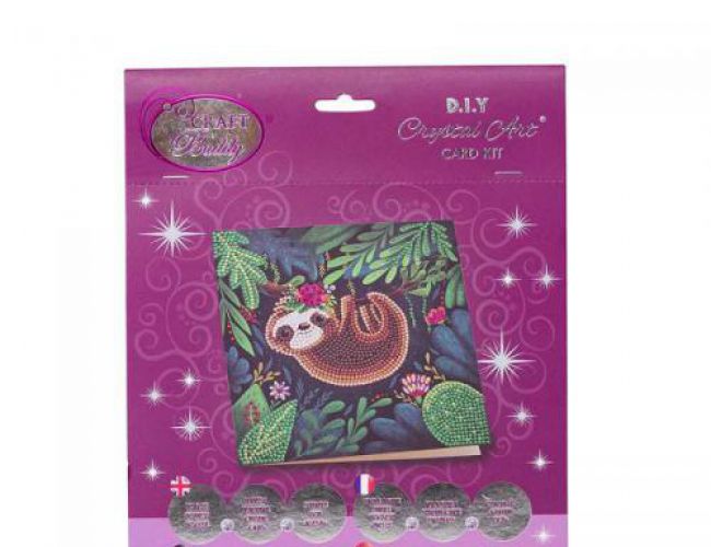 CRYSTAL ART CARD KIT - SLOTH