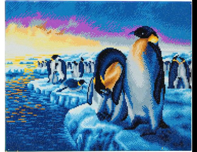 CRYSTAL ART MOUNTED KIT - PENGUINS OF THE ARCTIC