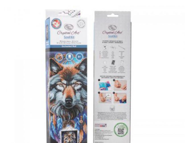 CRYSTAL ART SCROLL KIT - ENCHANTED WOLF
