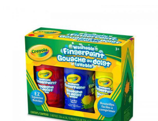 CRAYOLA WASHABLE FINGER PAINT - 3 BOTTLES