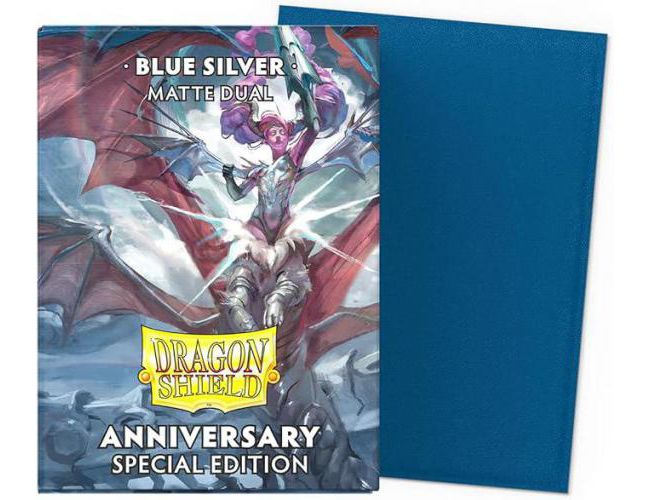 DRAGON SHIELD SLEEVES - 25TH ANNIVERSARY SPECIAL EDITION COBALT & SILVER (MATTE)