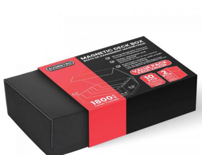 EVORETRO: MAGNETIC DECK BOX - 3 ROWS, 1800 PCS (BLACK)