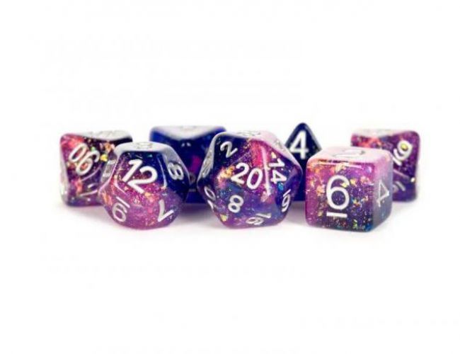 RESIN 16MM 7 DICE SET ETERNAL PURPLE/BLUE