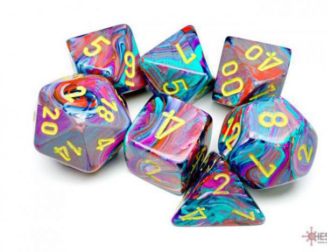 CHX DICE BLOCK 27450 - FESTIVE MOSAIC/YELLOW (7 DIE SET)