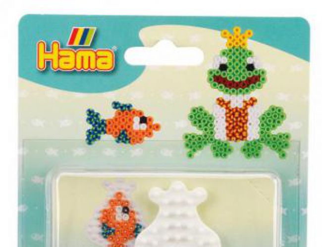 HAMA SMALL STRIPED BEAD BLISTER PACK - FROG