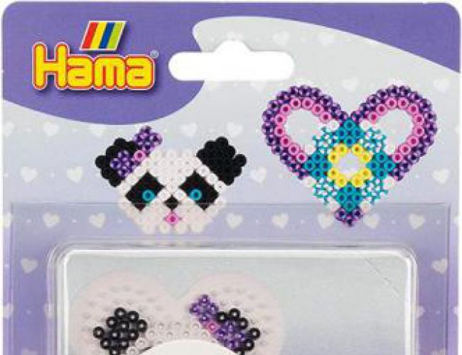 HAMA SMALL STRIPED BEAD BLISTER PACK - HEART