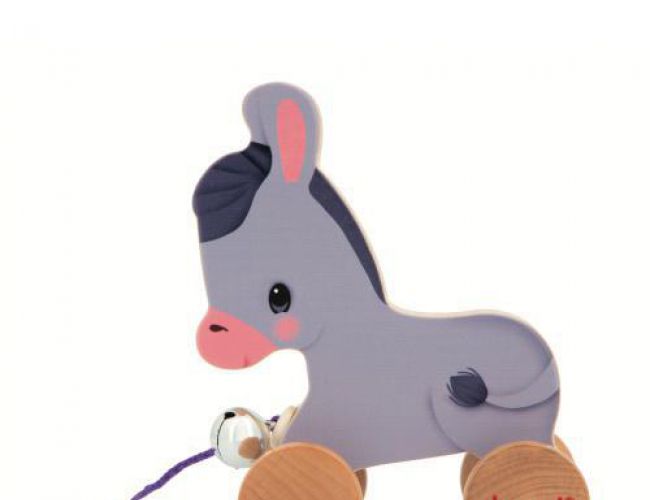 JANOD - FARM FULL-ALONG DONKEY (WOODEN) (12 months +)