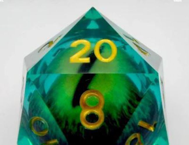 JUMBO 55mm LIQUID CORE DRAGON EYE D20 - GREEN