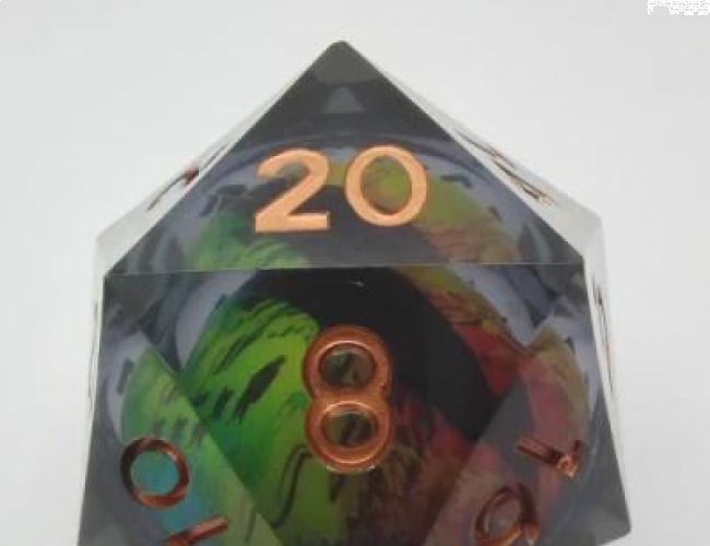 JUMBO 55mm LIQUID CORE DRAGON EYE D20 - MULTICOLOUR