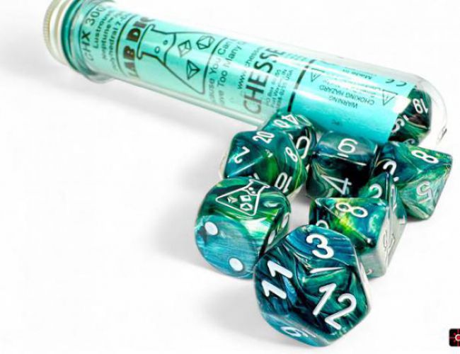 CHX LAB DICE 30072 - LUSTROUS NEPTUNE/GREY (7+1 DIE SET)