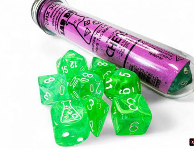 CHX LAB DICE 30074 - NEBULA GELATINOUS/WHITE (7+1 DIE SET)