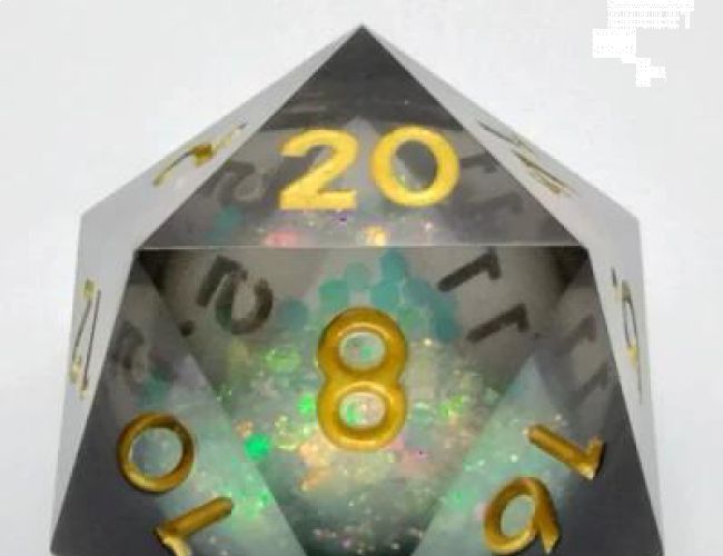 LARGE D20 (35mm) MAELSTROM OF DREAMS - BLACK & GOLD