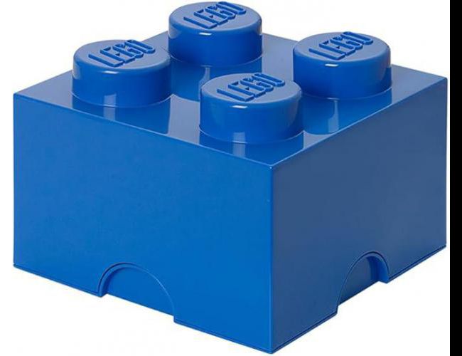 LEGO® 4 KNOBS STORAGE BRICK BRIGHT BLUE