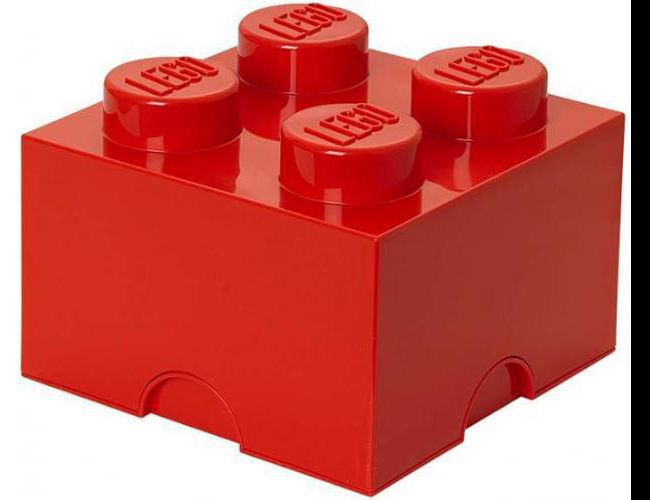 LEGO® 4 KNOBS STORAGE BRICK BRIGHT RED