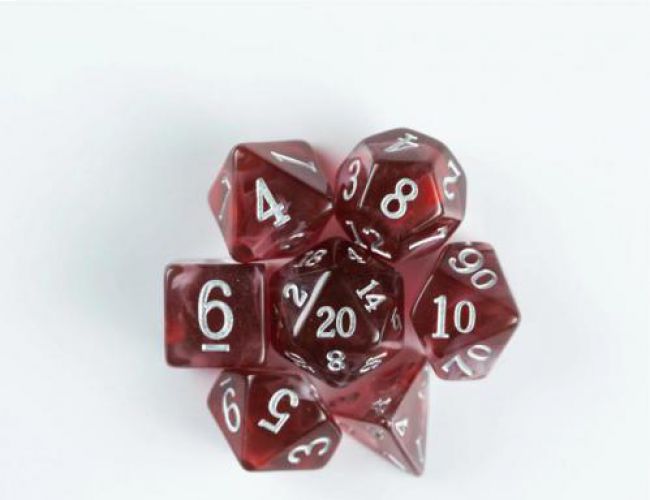 LITTLE DRAGON DICE - DARK RED TOPAZ (7 DIE SET)