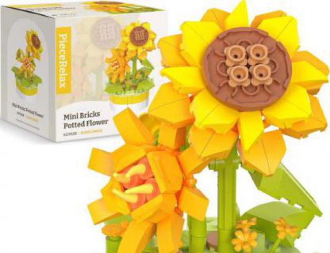 MINI BRICKS POTTED FLOWER - SUNFLOWER (255 PCS)