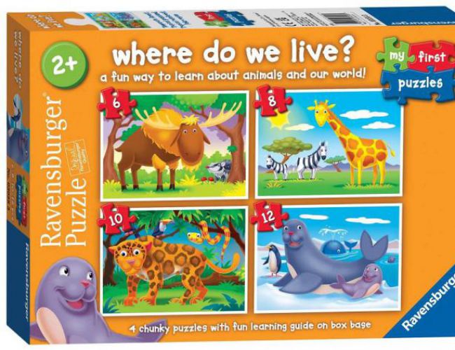 MY FIRST RAVENSBURGER PUZZLES - WHERE DO WE LIVE? (4 PUZZLES)
