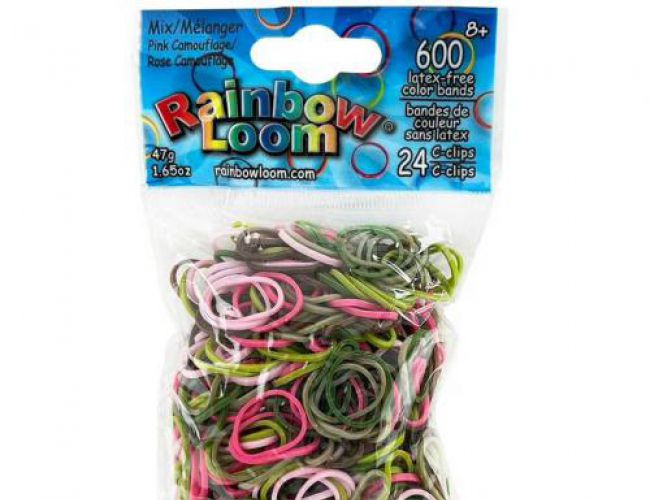 RAINBOW LOOM BANDS - PINK CAMO