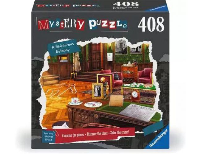 RAVENSBURGER 408 PCS MYSTERY PUZZLE A MURDEROUS BIRTHDAY