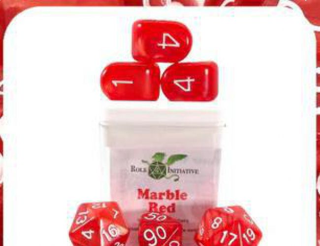 ROLL 4 INITIATIVE 15 DIE SET - MARBLE RED ( ARCHED d4)
