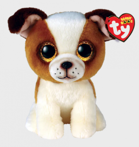 TY BEANIE BOOS REG - HUGO DOG BROWN AND TAN