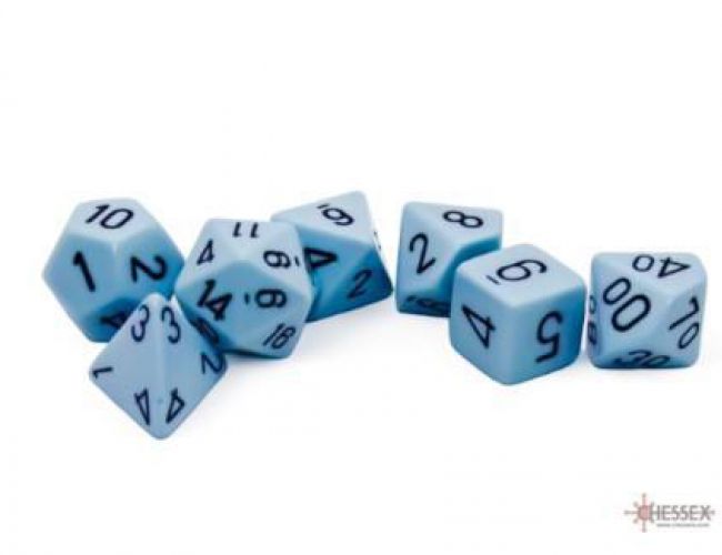 CHX DICE BLOCK 25466 - OPAQUE PASTEL BLUE/BLACK (7 DIE SET)