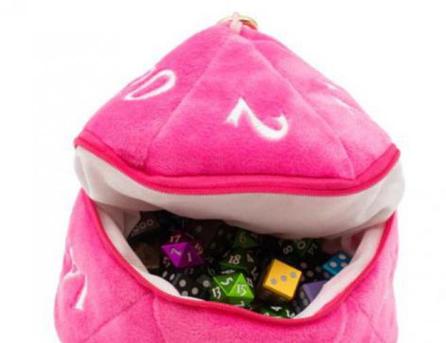 UP DICE BAG  D20 PLUSH HOT PINK