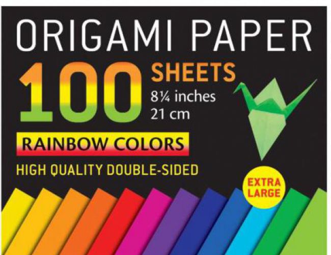 ORIGAMI PAPER 100 XL SHEETS - RAINBOW COLORS