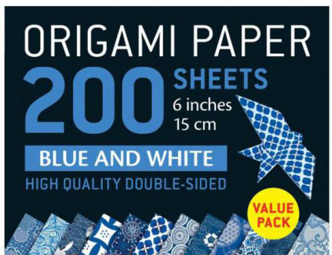 ORIGAMI PAPER 200 SHEETS - BLUE AND WHITE