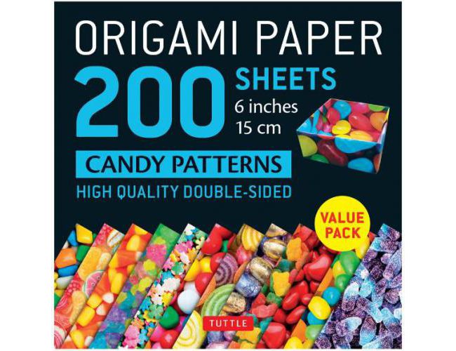 ORIGAMI PAPER 200 SHEETS - CANDY PATTERNS