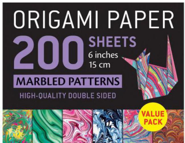 ORIGAMI PAPER 200 SHEETS - MARBLED PATTERNS