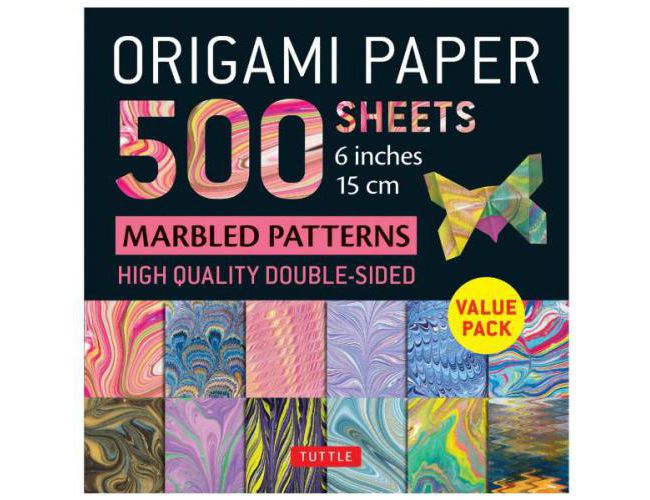 ORIGAMI PAPER 500 SHEETS - MARBLED PATTERNS