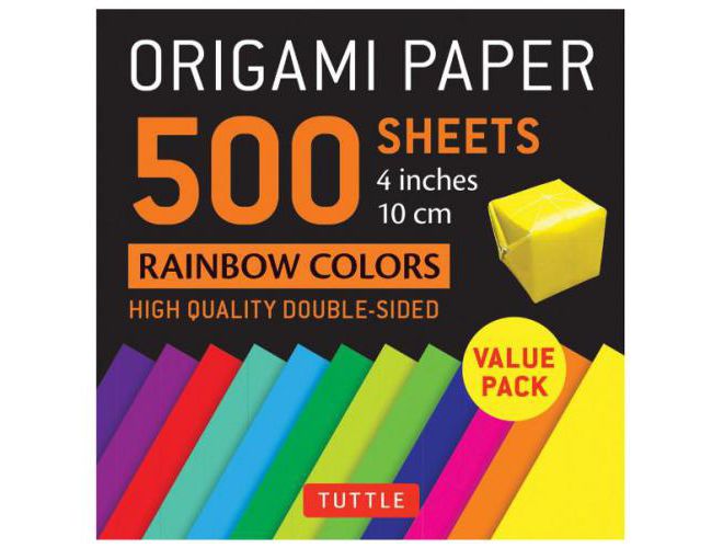 ORIGAMI PAPER 500 SHEETS - RAINBOW COLORS