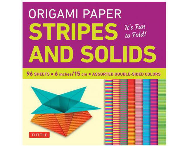 ORIGAMI PAPER 96 SHEETS - STRIPES AND SOLIDS