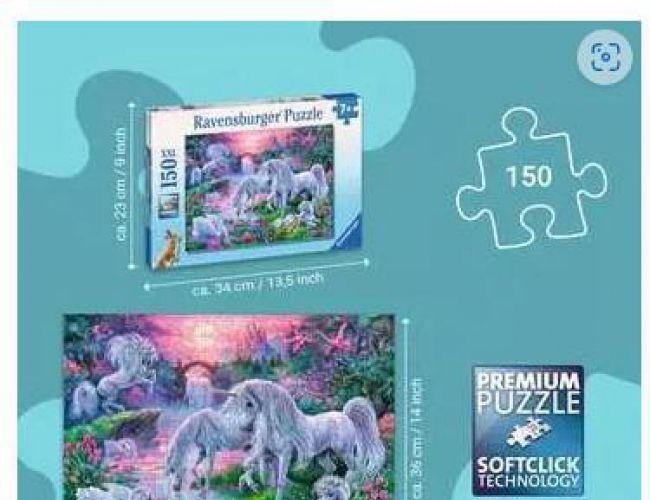 RAVENSBURGER PUZZLE 150PCS UNICORNS IN THE SUNSET GLOW