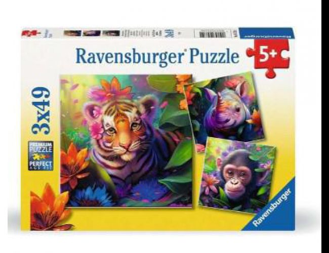 RAVENSBURGER PUZZLE 3 X 49 PCS - JUNGLE BABIES (5+)