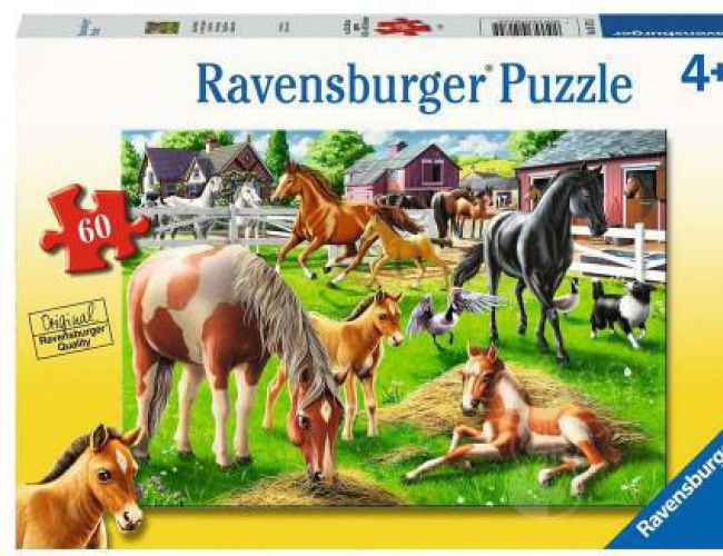 RAVENSBURGER PUZZLE 60 PCS HAPPY HORSES