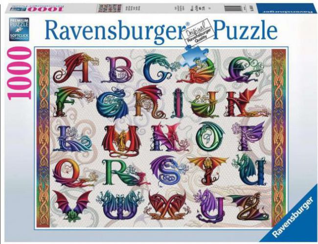 RAVENSBURGER 1000PC PUZZLE DRAGON ALPHABET