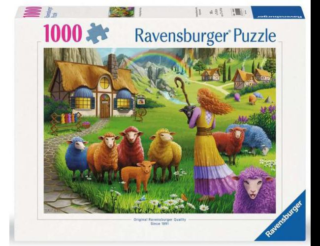 RAVENSBURGER 1000PC PUZZLE THE HAPPY SHEEP YARN SHOP