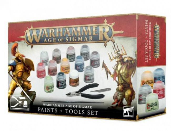 AGE OF SIGMAR: PAINTS + TOOLS SET (MSRP $55)