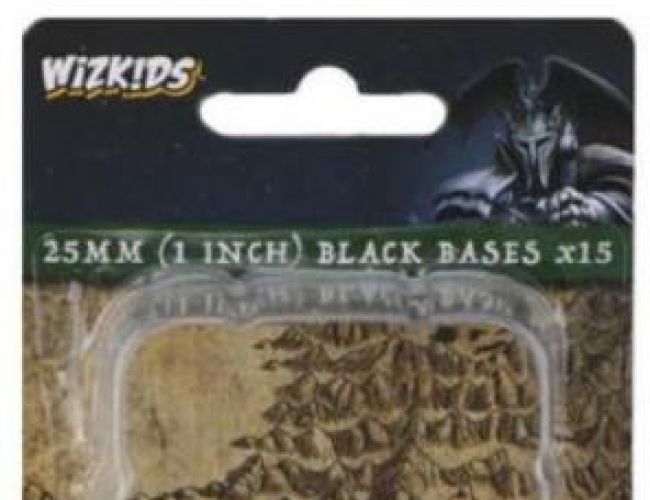 WIZKIDS DEEP CUTS BLACK 25MM ROUND BASE (15CT)