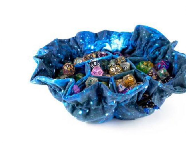 VELVET DICE BAG COMPARTMENT W/ POCKETS - GALAXY