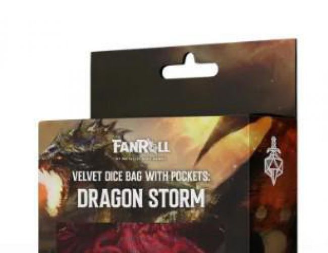 VELVET DICE BAG COMPARTMENT DRAGON STORM RED