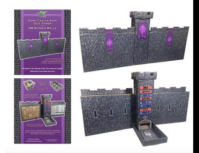 DARK CASTLE DICE TOWER TURN TRACKER / DM SCREEN